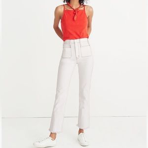 Madewell Rigid Demi Boot Crop Jeans: Red white & blue